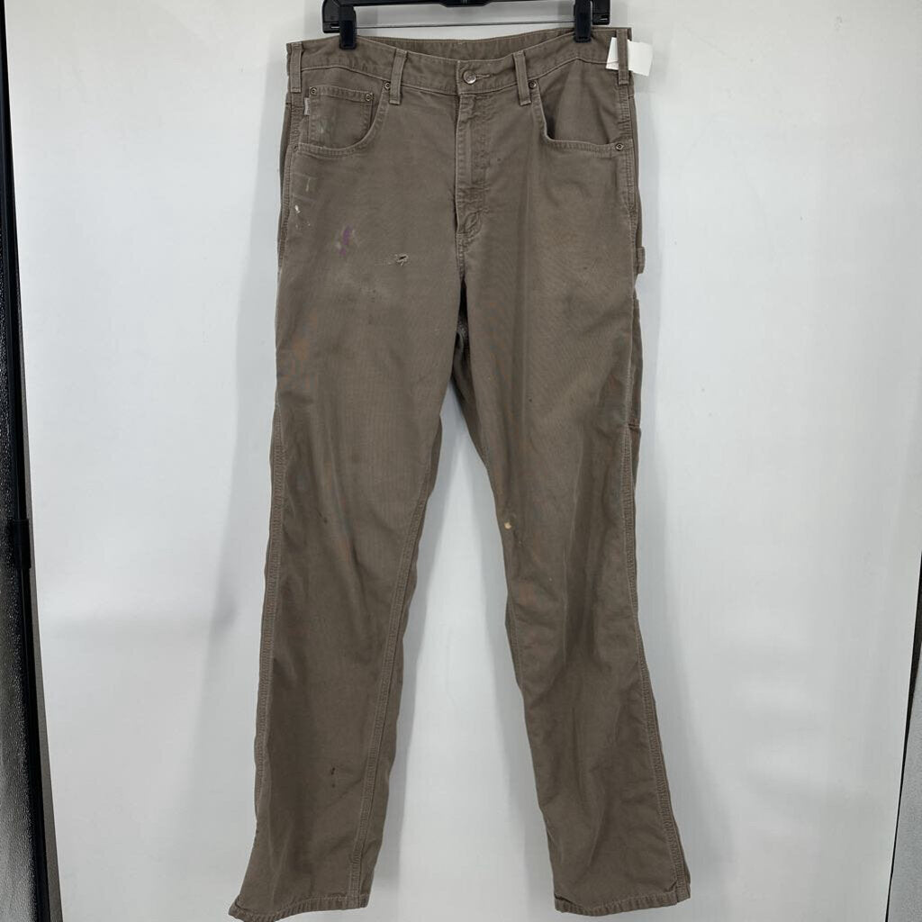 men Carhartt Distressed Loose Fit Taupe Jeans 34x34