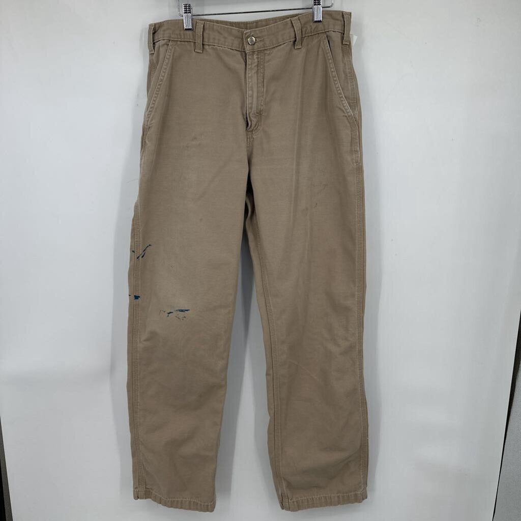 men Carhartt Distressed Dungaree Fit Khaki Jeans 34x34