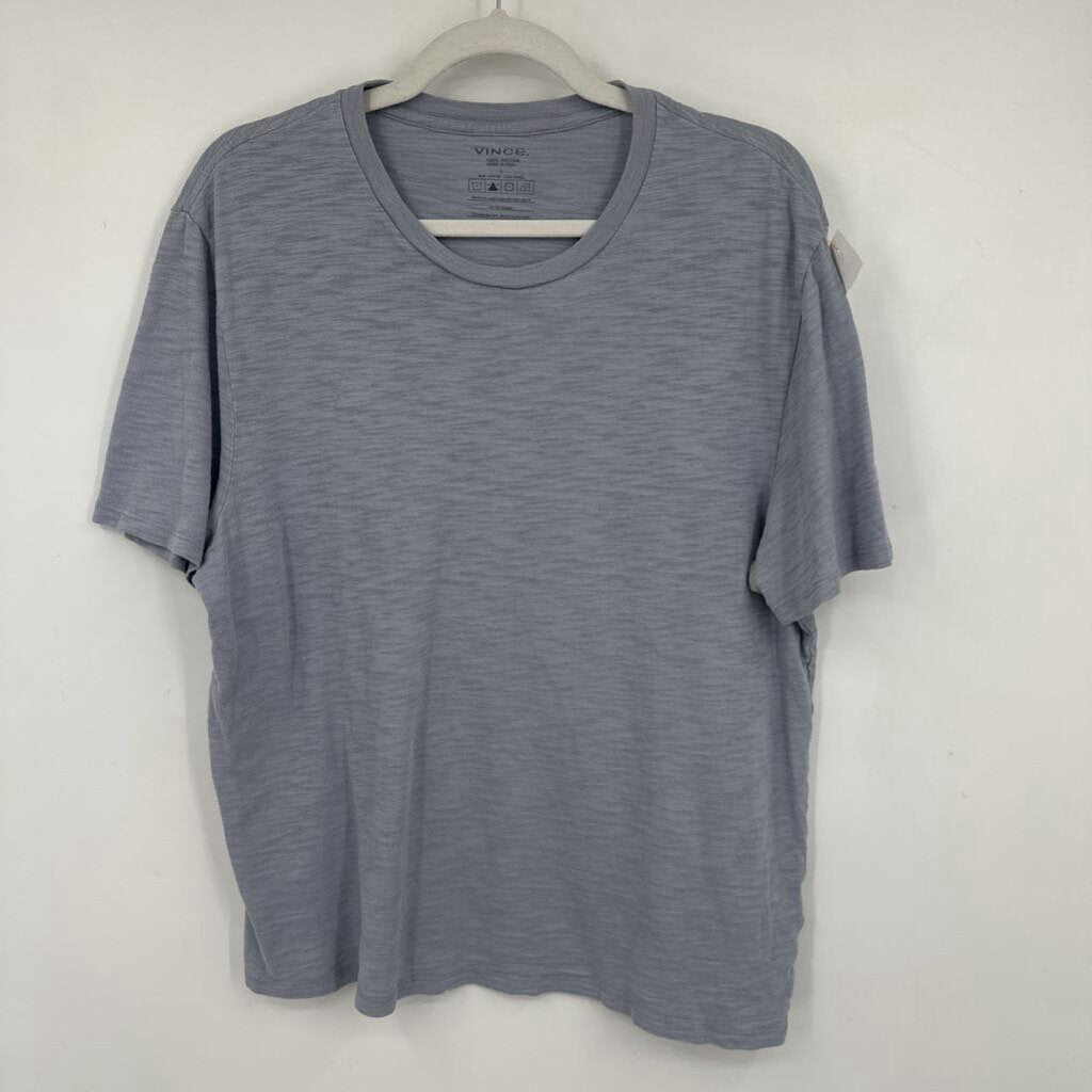 women Vince Short Sleeve Tee Cloud Gray Knit Top L