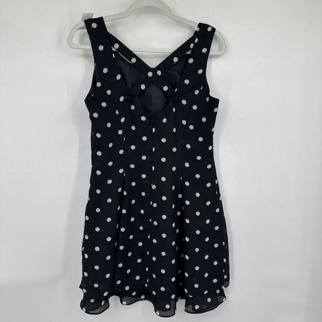 women Scarlett 90's does 50's Polka Dot Mini Black White Vintage 7/8