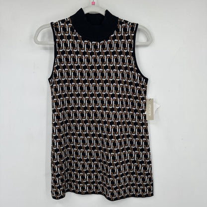women Chico's NWT Chain Pattern Black Knit Top SP