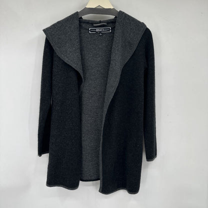 women Blanc Noir Wool Blend Hooded Long Cardigan Charcoal Sweater S