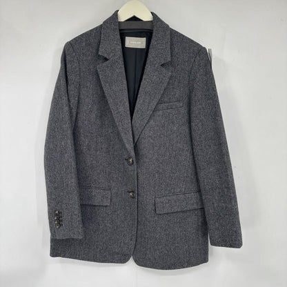 women Everlane Oversized Blazer in Wool MSRP $268 Gray Herringbone Jacket 4