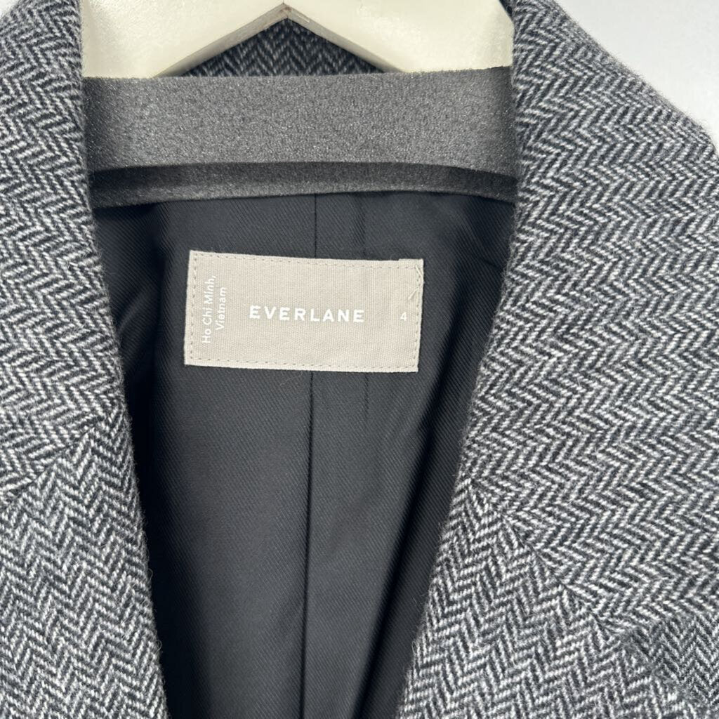 women Everlane Oversized Blazer in Wool MSRP $268 Gray Herringbone Jacket 4