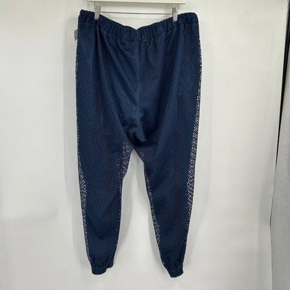 unisex Wildfang Empower Mesh Drawstring Joggers Navy Blue Pants 1X