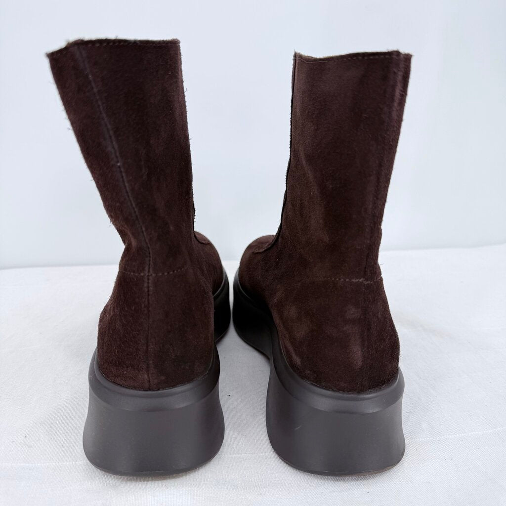 women Steve Madden Jones Suede Ankle Boot MSRP $130 Chocolate Brown Shoes 8.5