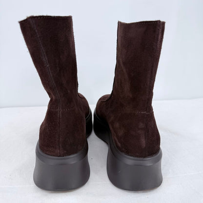 women Steve Madden Jones Suede Ankle Boot MSRP $130 Chocolate Brown Shoes 8.5