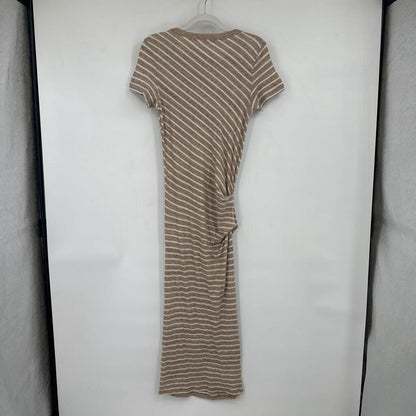 women James Perse Striped Knit Tan & Cream Dress S