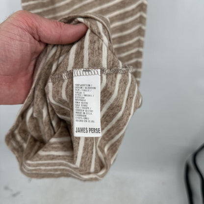women James Perse Striped Knit Tan & Cream Dress S