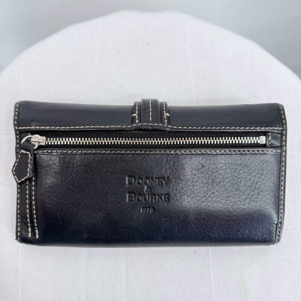 women Dooney & Bourke 1975 Anniversary Edition Pebble Leather Wallet Black Purse 7.5x4