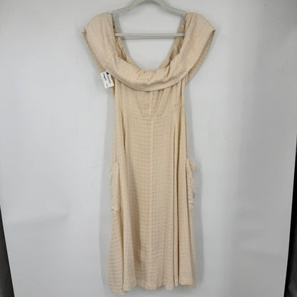 women Reformation Marianna Off the Shoulder Cream Dress 6P