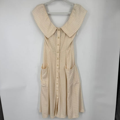women Reformation Marianna Off the Shoulder Cream Dress 6P