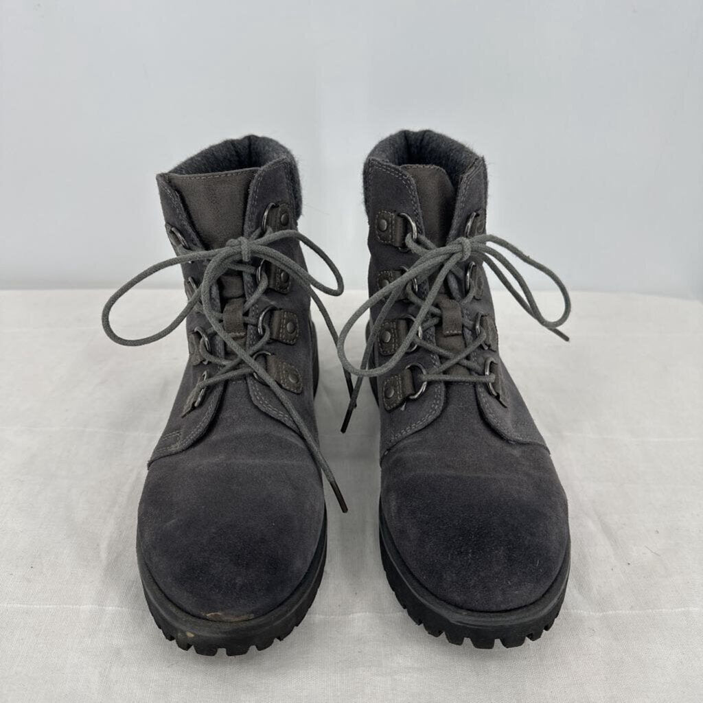 women White Mountain Lace Up Ankle Boot Gray Shoes 10