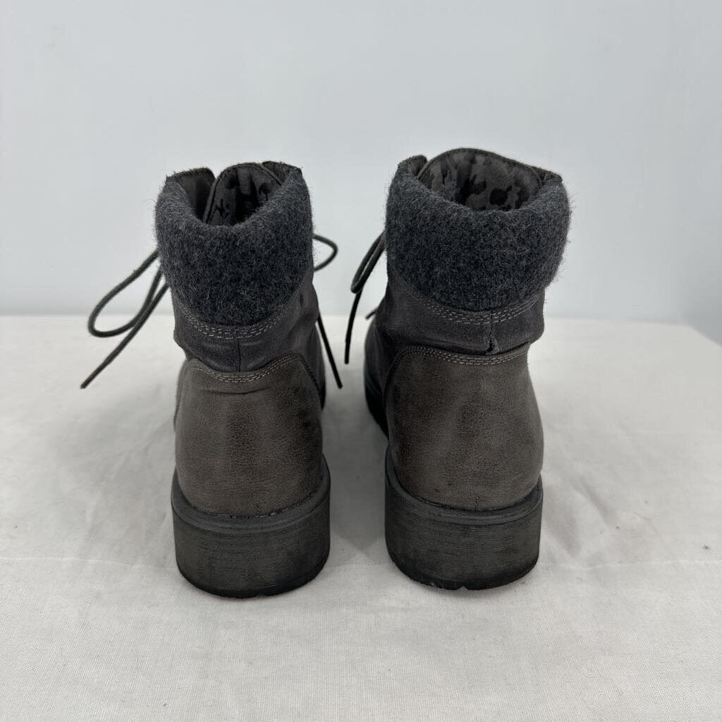 women White Mountain Lace Up Ankle Boot Gray Shoes 10