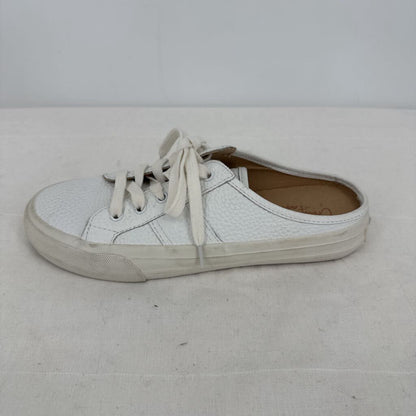 women Crown Vintage Floraine Leather Sneaker Mule White Shoes 7