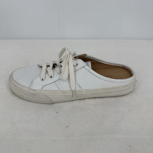 women Crown Vintage Floraine Leather Sneaker Mule White Shoes 7