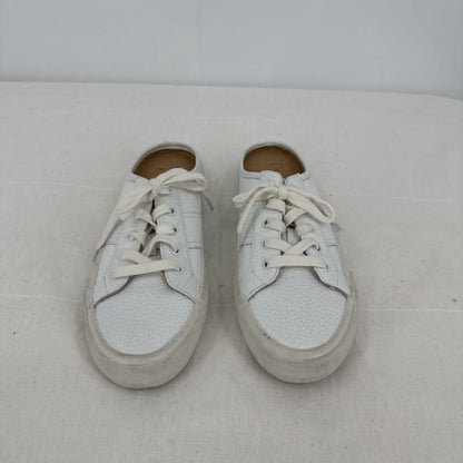 women Crown Vintage Floraine Leather Sneaker Mule White Shoes 7