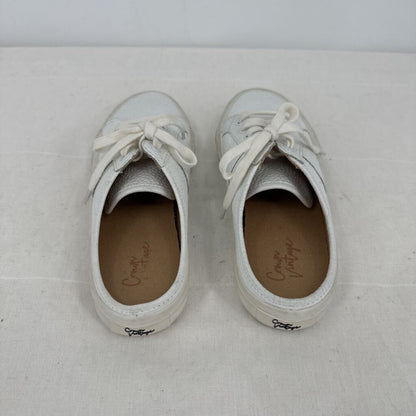 women Crown Vintage Floraine Leather Sneaker Mule White Shoes 7