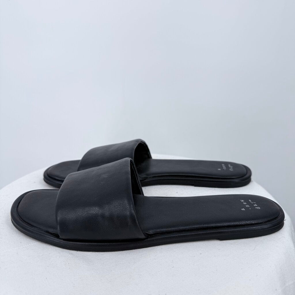 women A New Day Vegan Leather Slide Black Shoes 8