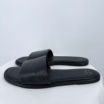 women A New Day Vegan Leather Slide Black Shoes 8