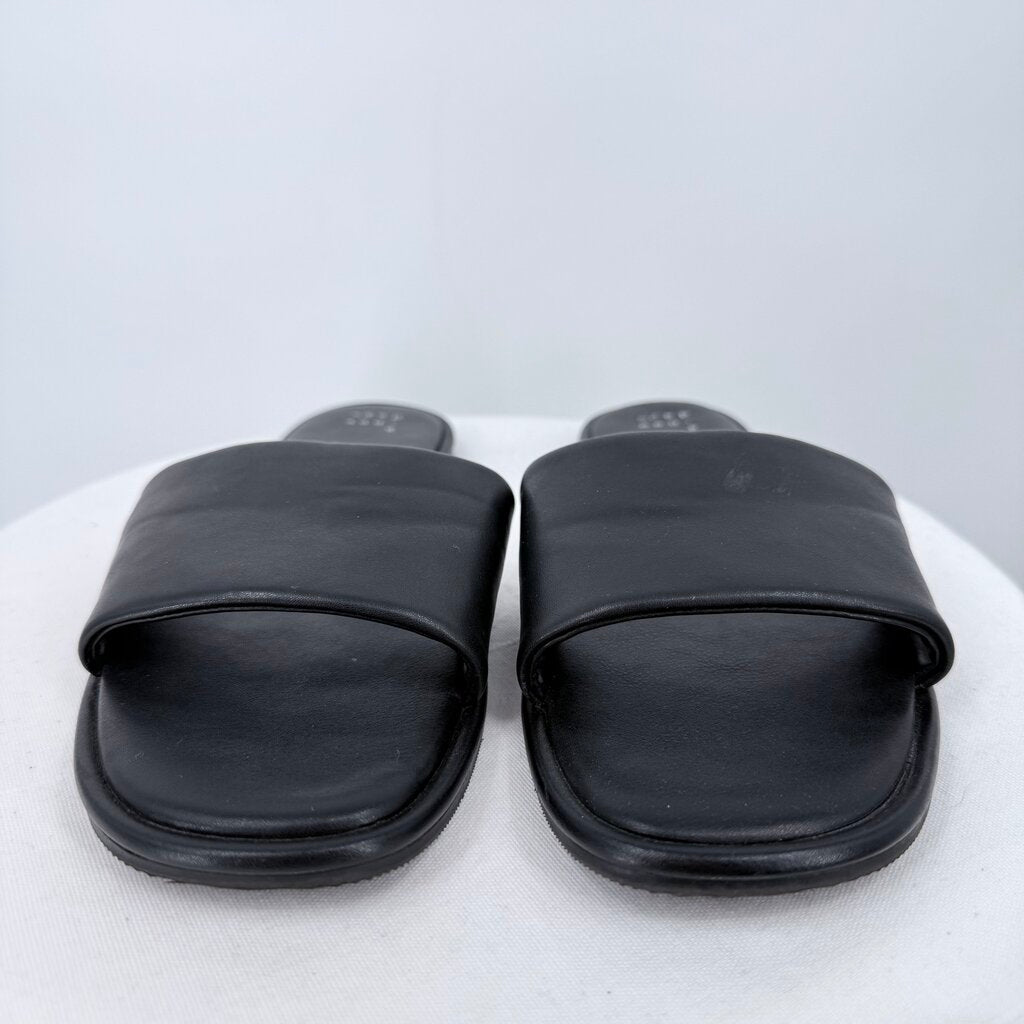 women A New Day Vegan Leather Slide Black Shoes 8