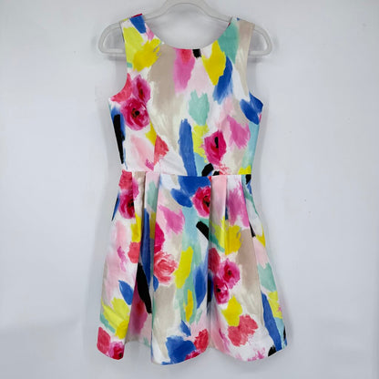 women Kate Spade NWT Watercolor Fit & Flare White Multi Dress 2