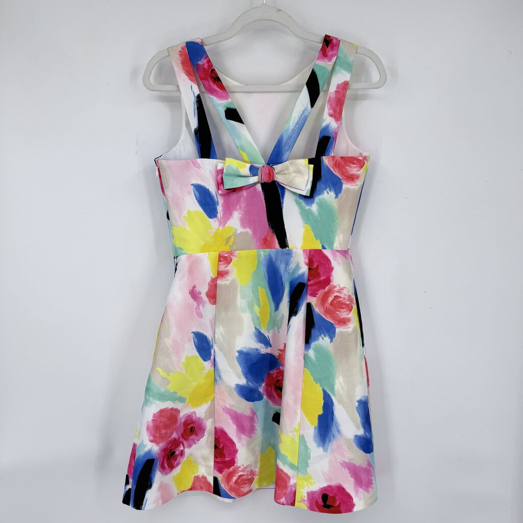 women Kate Spade NWT Watercolor Fit & Flare White Multi Dress 2