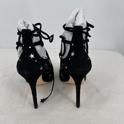 women Isa Tapia NIB Walska Suede Star-Studded Pumps Black Shoes 38/7.5