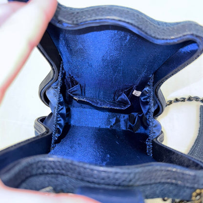 women Mary Frances NWT Metallic Melody Guitar Crossbody Bag Denim Blue Purse