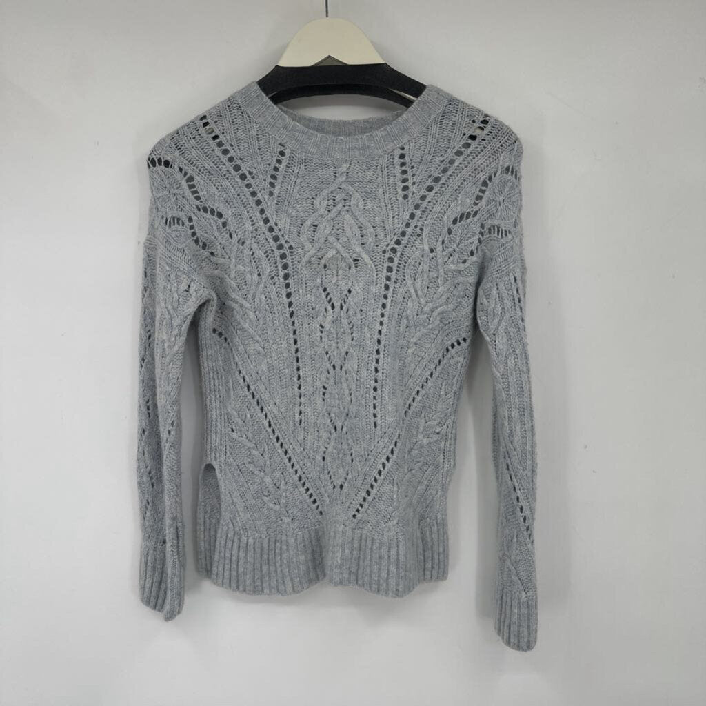 women Vince Cable Knit Wool Blend Ice Blue Sweater XS