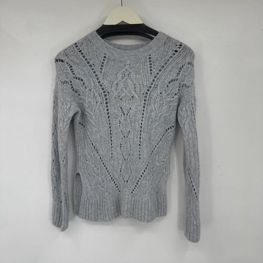 women Vince Cable Knit Wool Blend Ice Blue Sweater XS