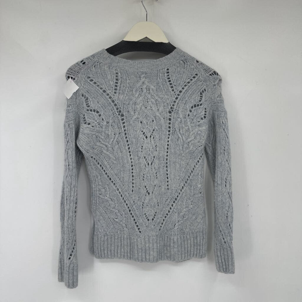 women Vince Cable Knit Wool Blend Ice Blue Sweater XS