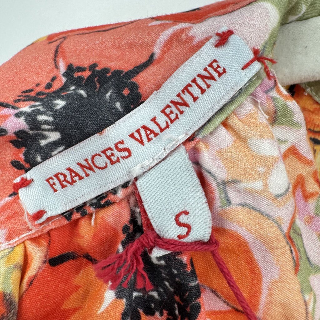 women Frances Valentine NWT Floral Slim Maxi Orange Multi Dress S