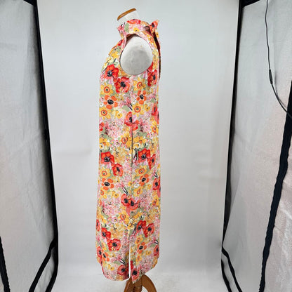 women Frances Valentine NWT Floral Slim Maxi Orange Multi Dress S