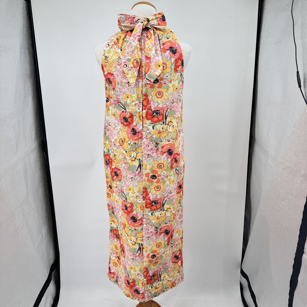 women Frances Valentine NWT Floral Slim Maxi Orange Multi Dress S