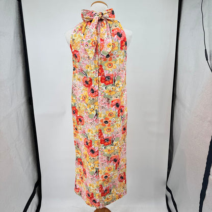 women Frances Valentine NWT Floral Slim Maxi Orange Multi Dress S
