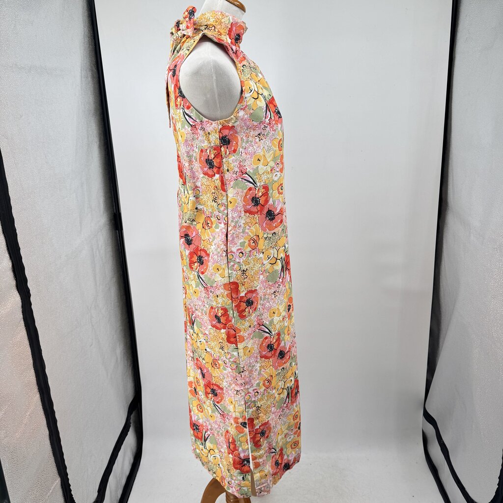 women Frances Valentine NWT Floral Slim Maxi Orange Multi Dress S