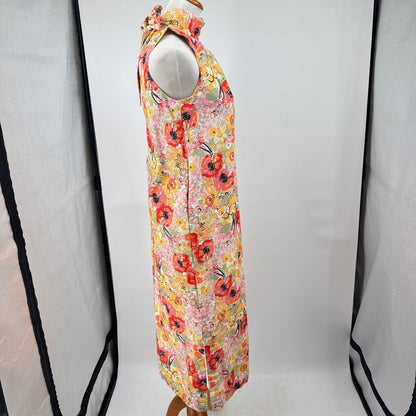 women Frances Valentine NWT Floral Slim Maxi Orange Multi Dress S