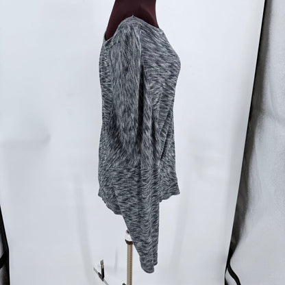 women Anthropologie Drop Shoulder Cotton Marled Gray Sweater XL