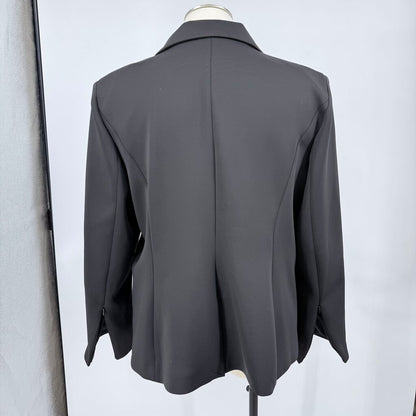 women Good American NWT Classic Sculpted Scuba Knit Blazer Black Jacket 4XL