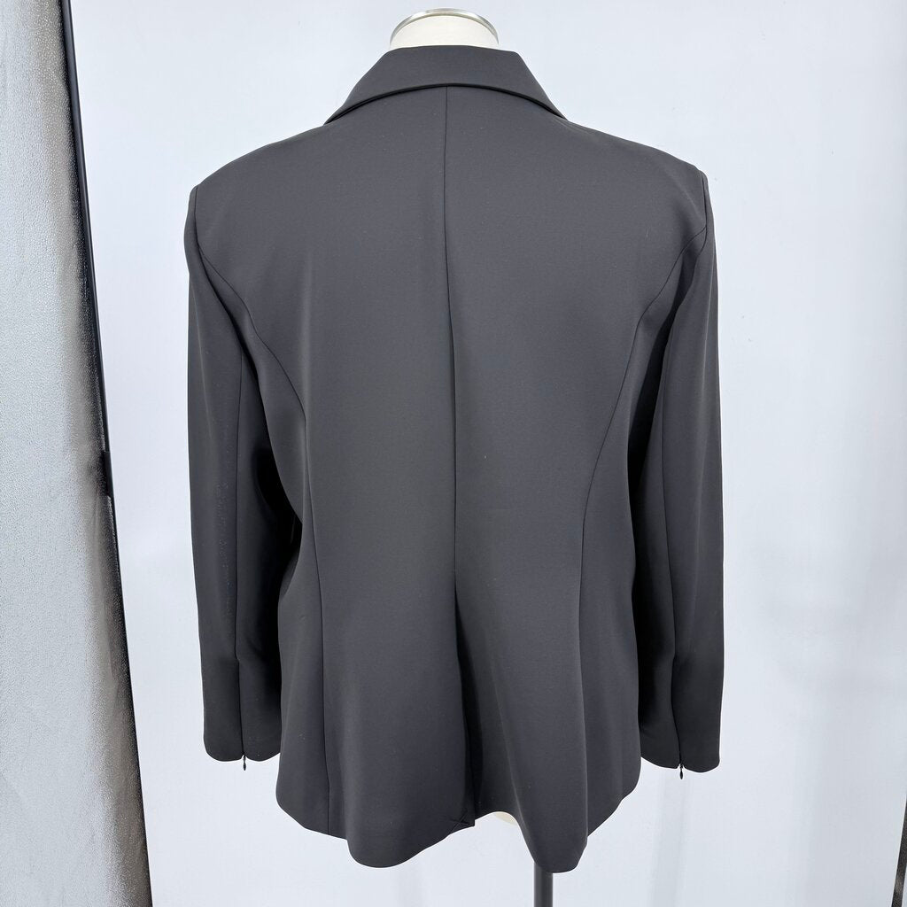 women Good American NWT Classic Sculpted Scuba Knit Blazer Black Jacket 4XL