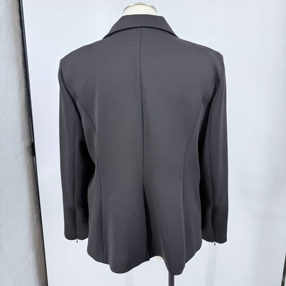 women Good American NWT Classic Sculpted Scuba Knit Blazer Black Jacket 4XL