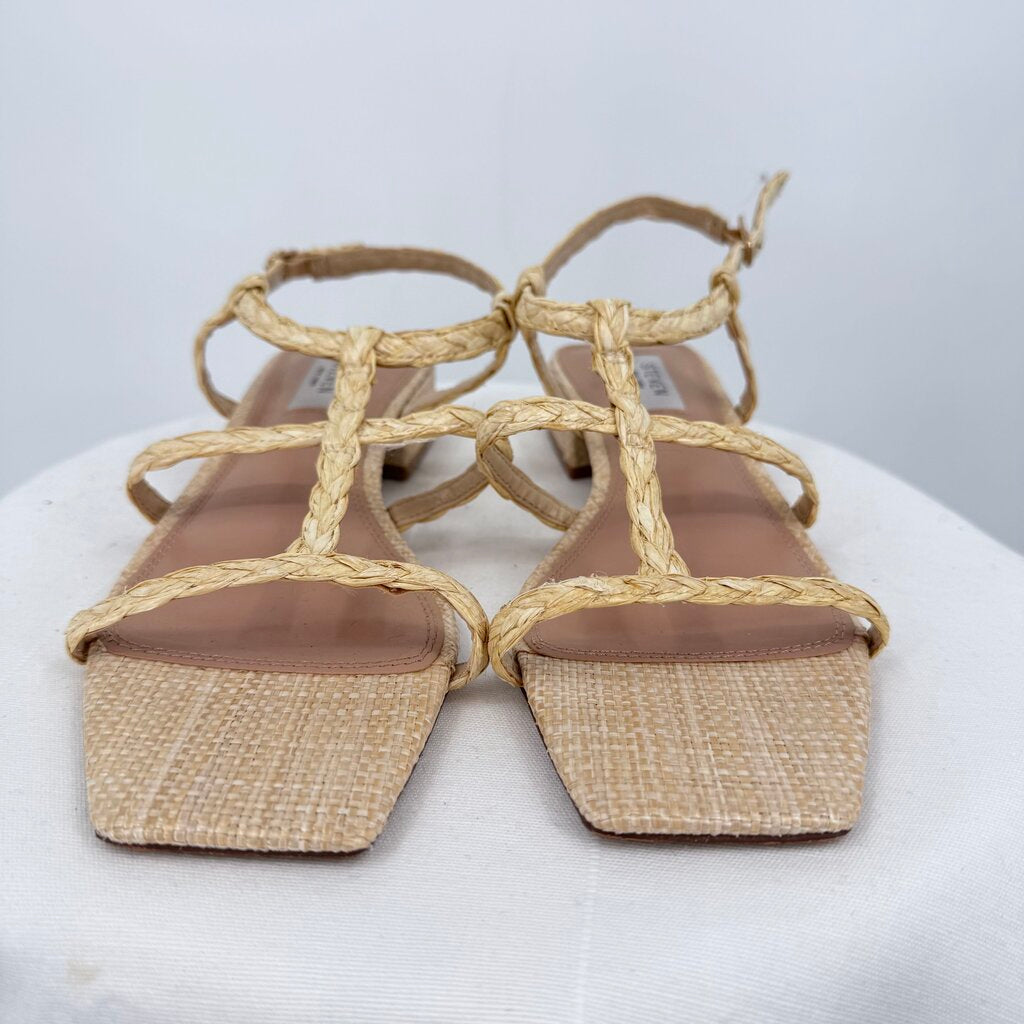 women Steven New York Hapi Espadrille Caged Sandals Tan Shoes 8