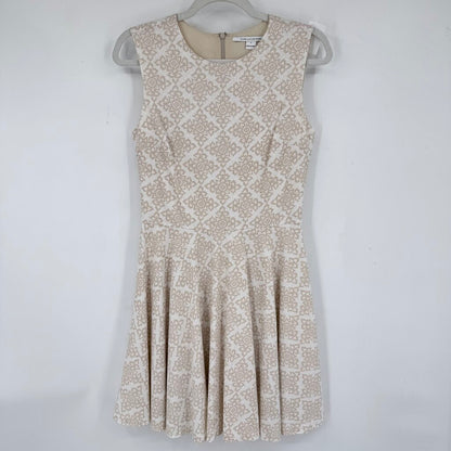women Diane Von Furstenberg Jeannie Henna Fit & Flare Tan Cream Dress 6