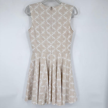 women Diane Von Furstenberg Jeannie Henna Fit & Flare Tan Cream Dress 6