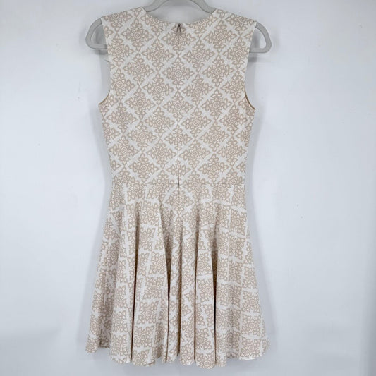 women Diane Von Furstenberg Jeannie Henna Fit & Flare Tan Cream Dress 6