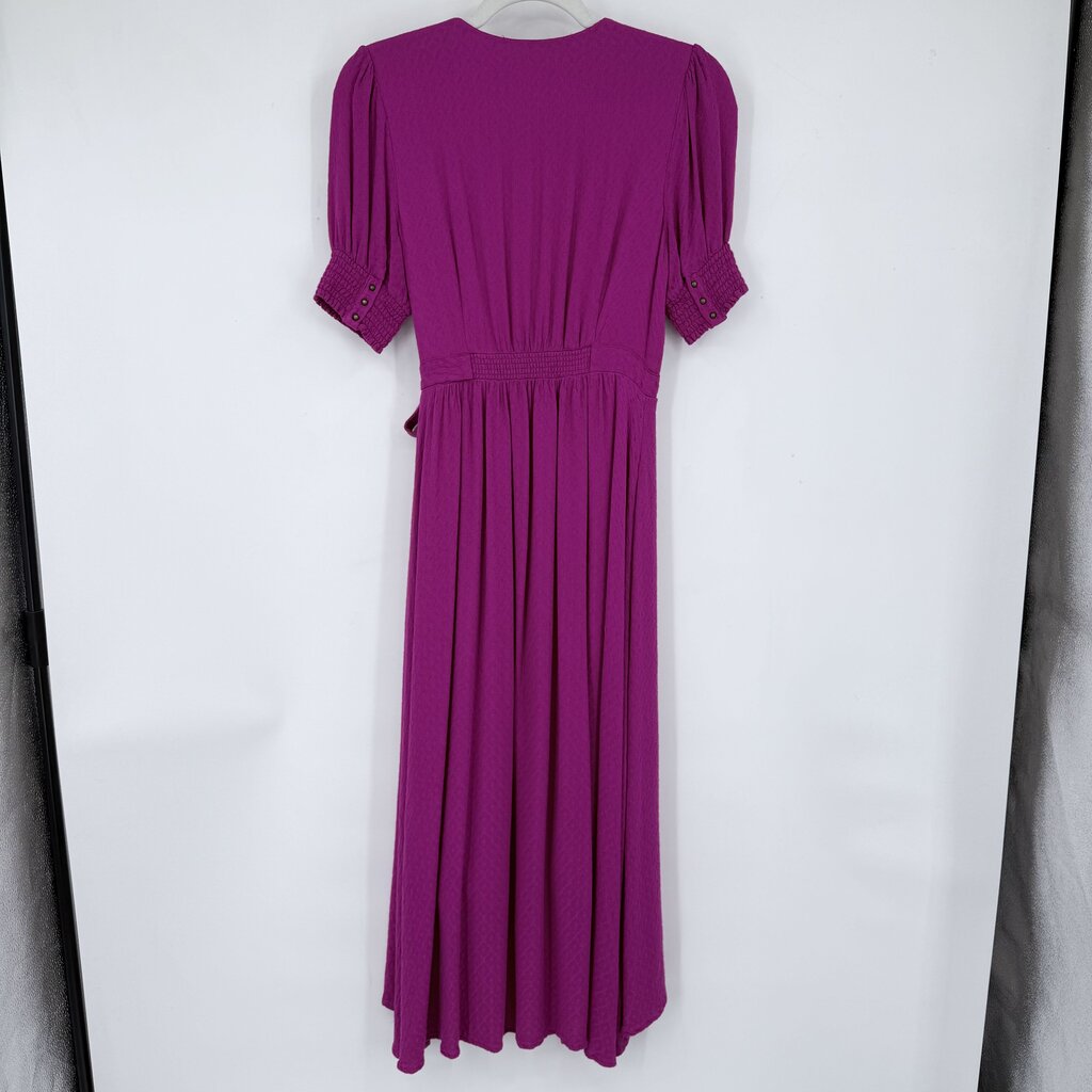 women Maeve - Anthro Breanna Wrap Midi Fuschia Dress 4