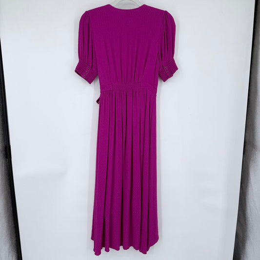 women Maeve - Anthro Breanna Wrap Midi Fuschia Dress 4