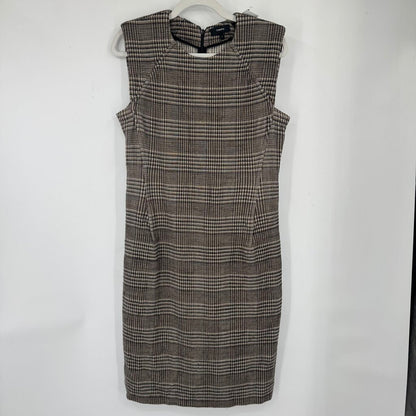 women Theory Plaid Pencil Dress Neutrals Dress 4