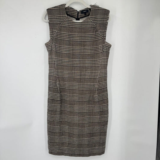women Theory Plaid Pencil Dress Neutrals Dress 4